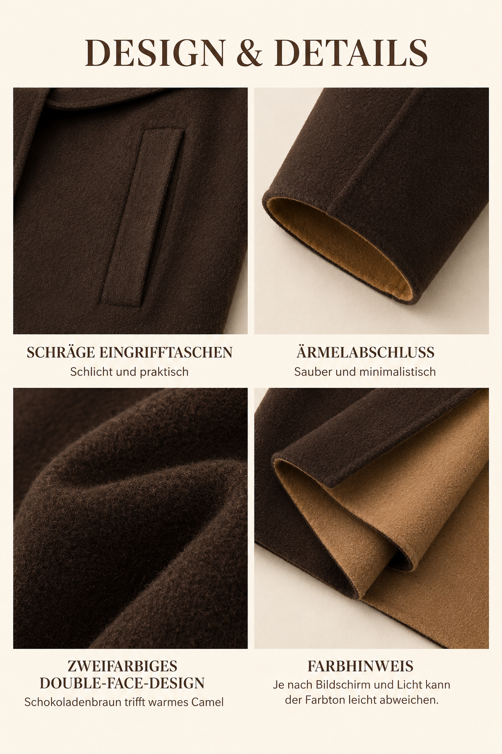 "Amalia" Contrast Hooded Coat