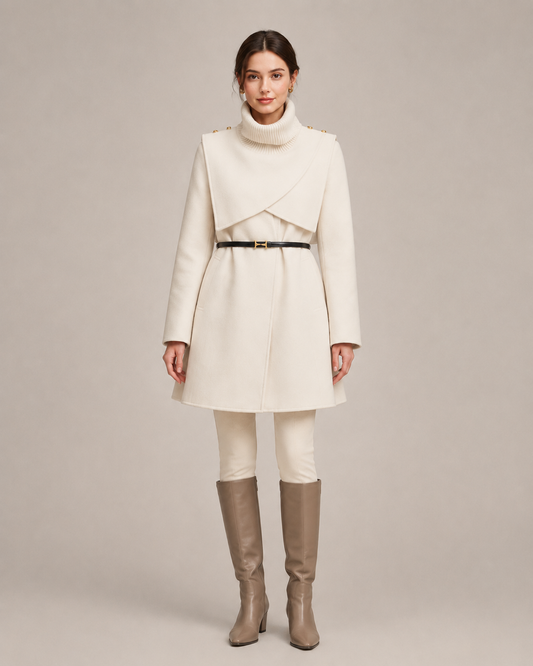 "Isabella" Layered Cape Coat