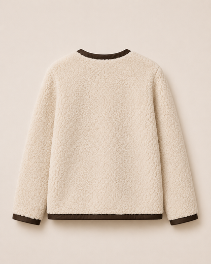 "Noemie" Contrast Teddy Jacket