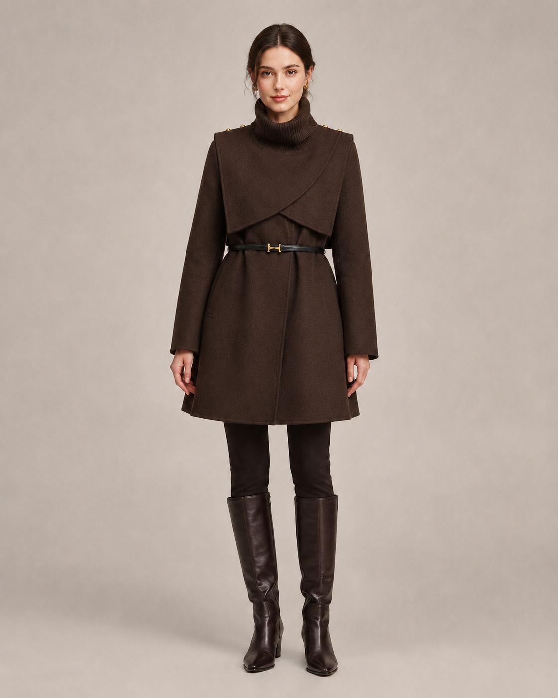 "Isabella" Layered Cape Coat