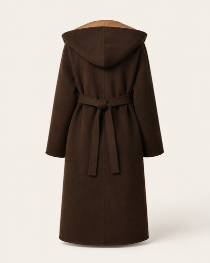 "Amalia" Contrast Hooded Coat