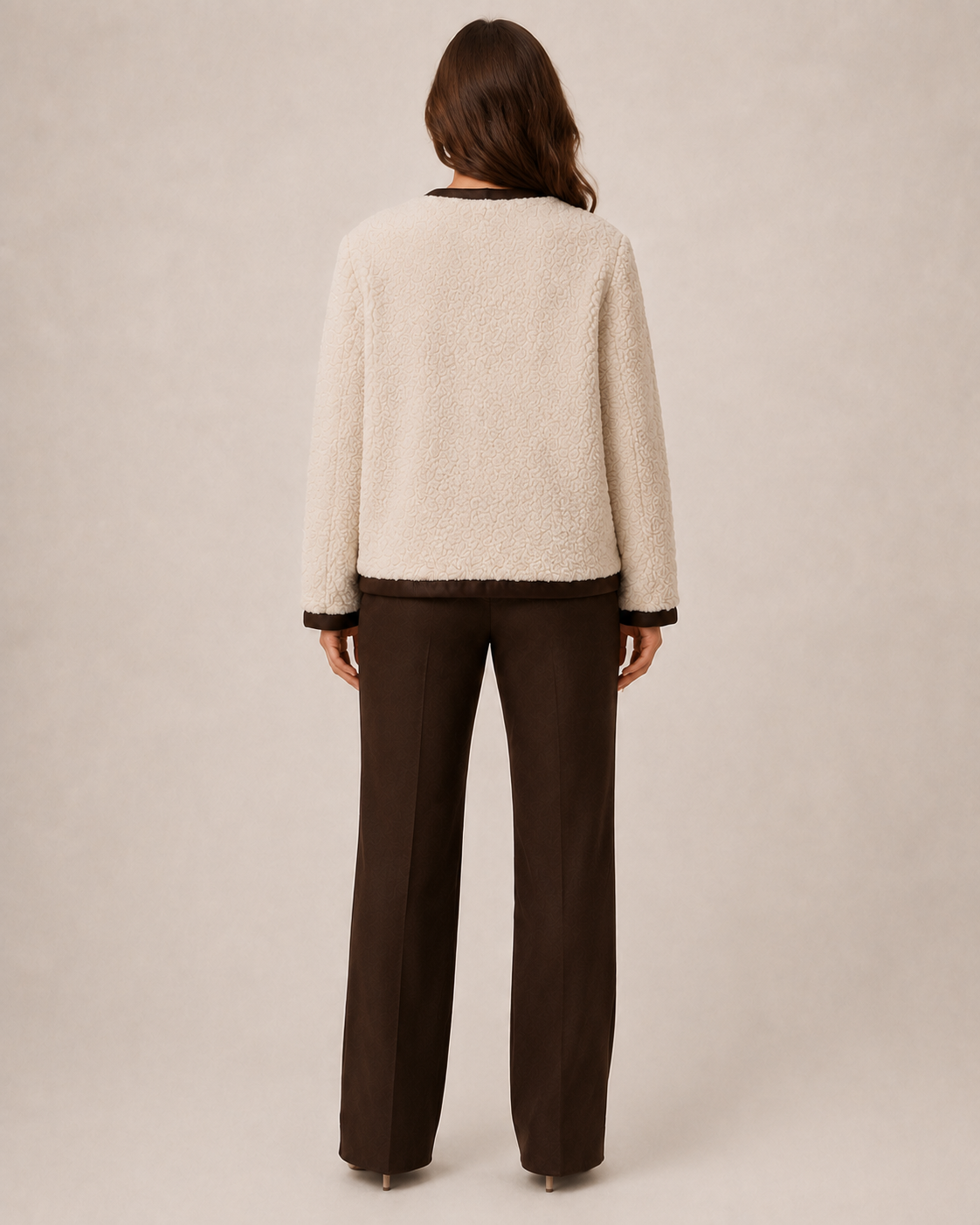 "Noemie" Contrast Teddy Jacket