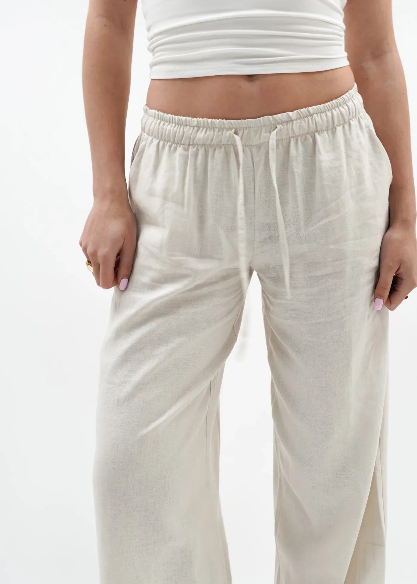 "Jennifer" Leinenhose Beige