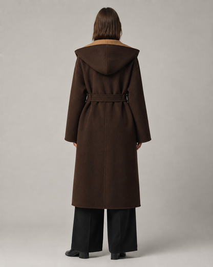 "Amalia" Contrast Hooded Coat