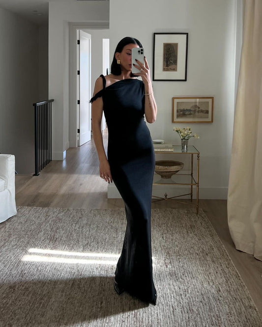 "Lamya" One-Shoulder-Maxikleid