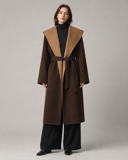 "Amalia" Contrast Hooded Coat