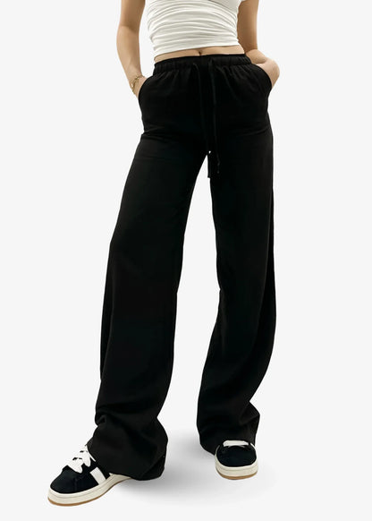 "Jennifer" Leinenhose Schwarz