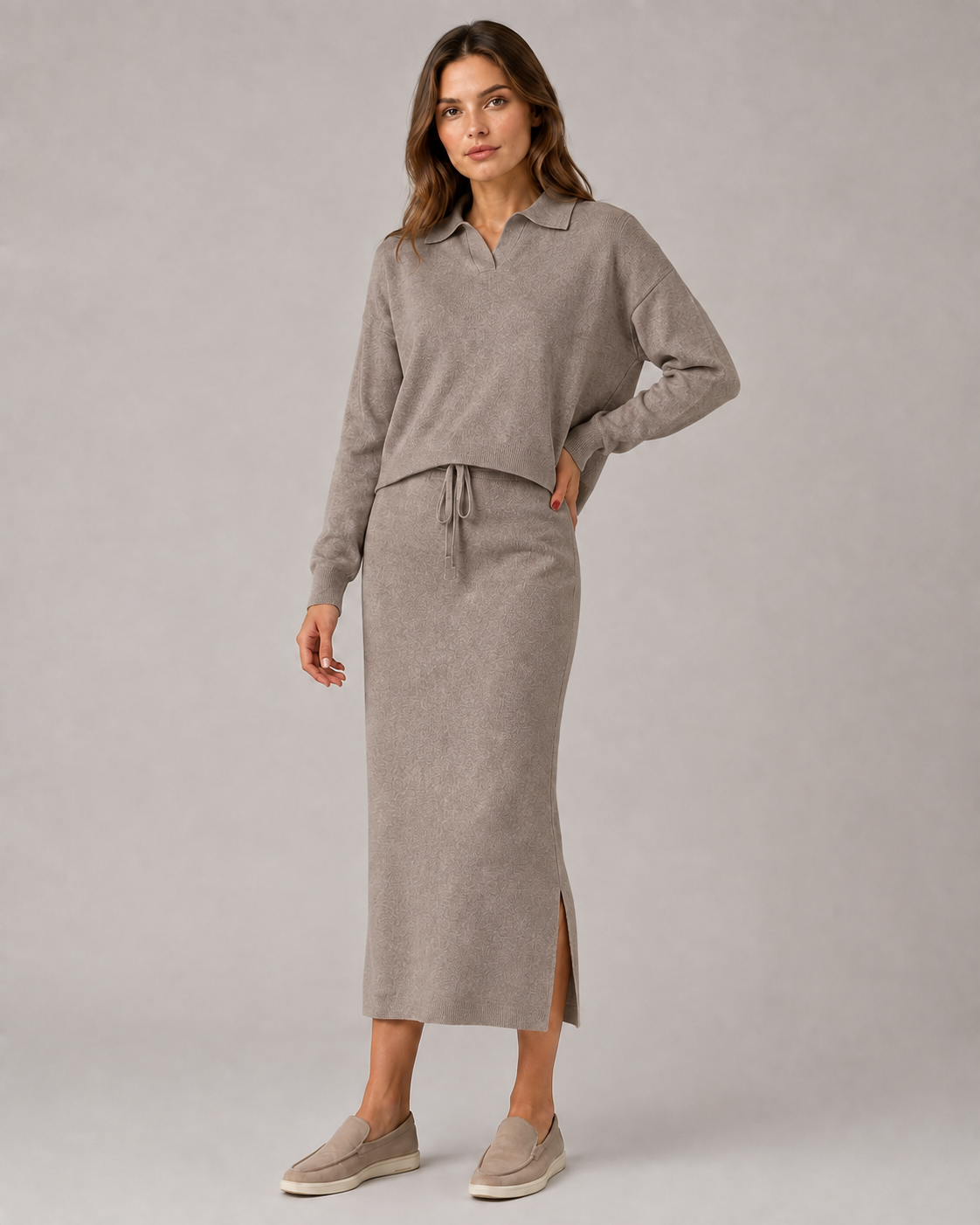 "Amelie" Knite Set - Pullover & Maxirock