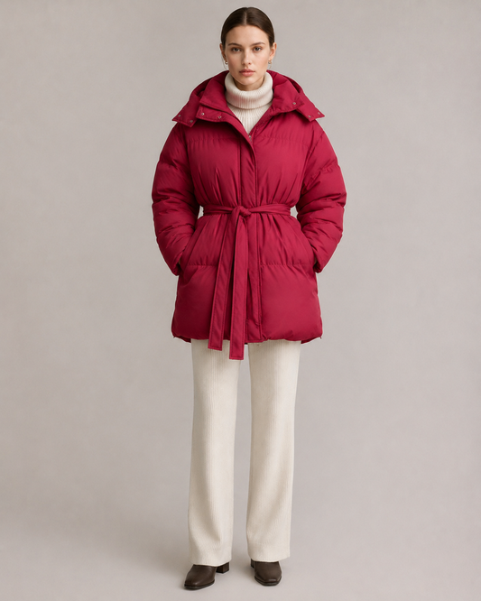 "Evelina" Belted Puffer Jacket