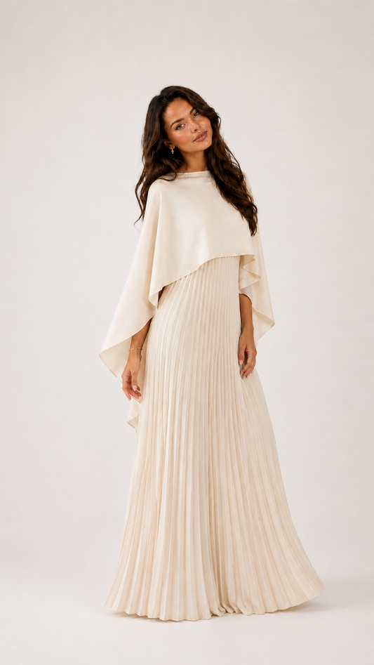 "Elara" Plissee Maxikleid